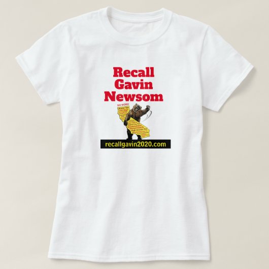 Eenzijdig recall Gavin Newsom T-shirt (Design voorkant)