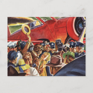 eenzijdige piloot van het vliegtuig met Paparazzi Briefkaart