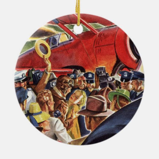 eenzijdige piloot van het vliegtuig met Paparazzi Keramisch Ornament (Achterkant)