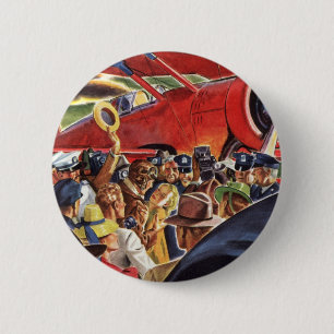 eenzijdige piloot van het vliegtuig met Paparazzi Ronde Button 5,7 Cm