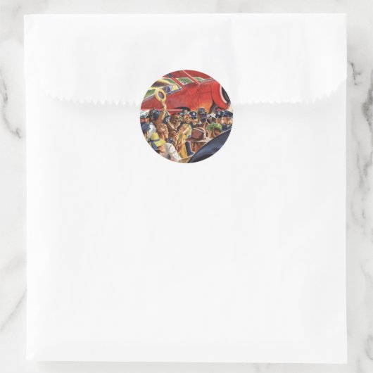  eenzijdige piloot van het vliegtuig met Paparazzi Ronde Sticker (Tas)