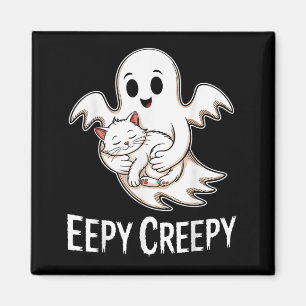 Eepy creepy – schattige slapende kat en spook Hall Magneet
