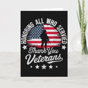 Eer aan allen die hebben gediend Bedankt Veterans Kaart