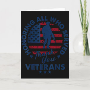 Eer aan allen die hebben gediend Bedankt Veterans  Kaart