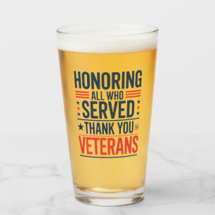 Eer aan allen die hebben gediend Dank u Veteranen Glas