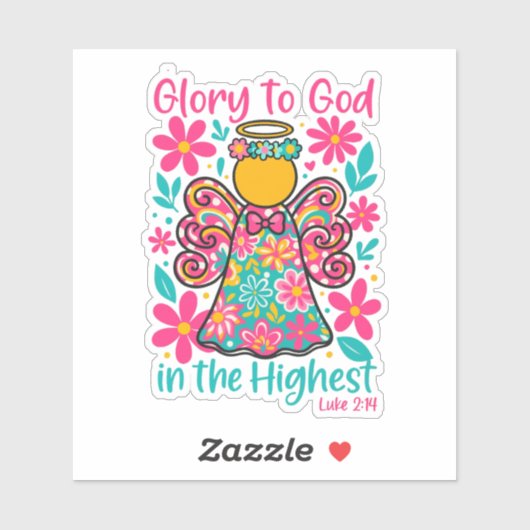 Eer aan God in het hoogste Christelijk Sticker (Vel)