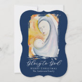 Eer aan God Madonna en kind religieus Feestdagenkaart (Voorkant)