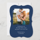 Eer aan God Madonna en kind religieus Feestdagenkaart (Achterkant)