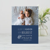 Eer aan God Religieuze Kerstkaart (Staand voorkant)