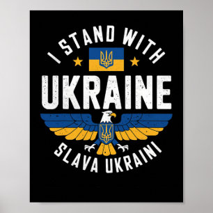 Eer aan Oekraïne Adelaarontwerp Pro-Oekraïne Vrijh Poster