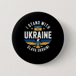 Eer aan Oekraïne Adelaarontwerp Pro-Oekraïne Vrijh Ronde Button 5,7 Cm