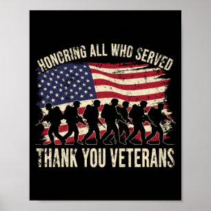 Eer aan wie gediend hebben dank veterans herdenkin poster