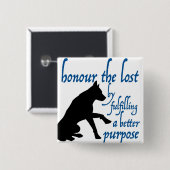 eer de verloren vierkante button 5,1 cm (Voorkant /achterkant)