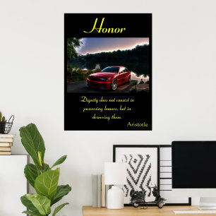 Eer gloeit naast de schemering Meer rustigheid Poster