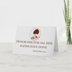 Eer haar voor alles wat haar handen gedaan hebben, feestdagen kaart