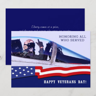 Eer iedereen die gediend heeft. Veterans Day Flat  Kaart