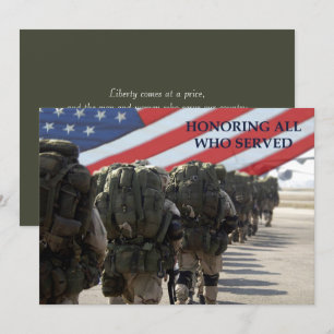 Eer iedereen die gediend heeft. Veterans Day Flat  Kaart