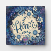 Eer Inspirerend Hart Bloemen  Blauw Fotoplaat (Voorkant)