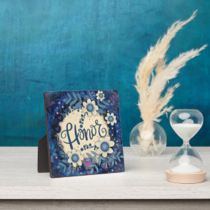 Eer Inspirerend Hart Bloemen  Blauw Fotoplaat