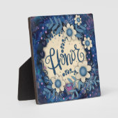 Eer Inspirerend Hart Bloemen  Blauw Fotoplaat (Voorkant)