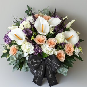 Eer naam elegante belettering gedenkteken zwart lint