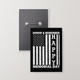 Eer Onthoud Happy Memorial Day Amerikaanse vlag Button