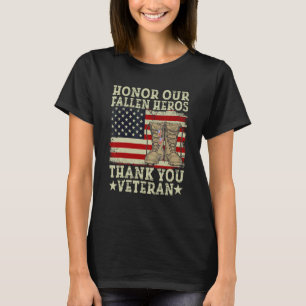 Eer onze gevallen helden Dank u veteraan dag herin T-shirt