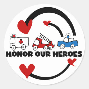 Eer onze Heroes Tshirts en Gifts Ronde Sticker