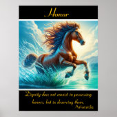 Eer reflecteert in turquoise spatten poster (Voorkant)