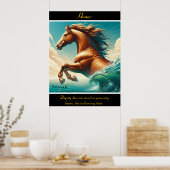 Eer rijdt door Turquoise Grace Poster (Keuken)