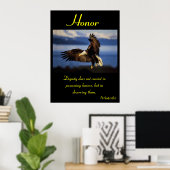 Eer stijgt met de felle majesteit van de adelaar poster (Thuiskantoor)