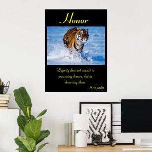Eer stijgt temidden van de rauwe pracht van Natuur Poster