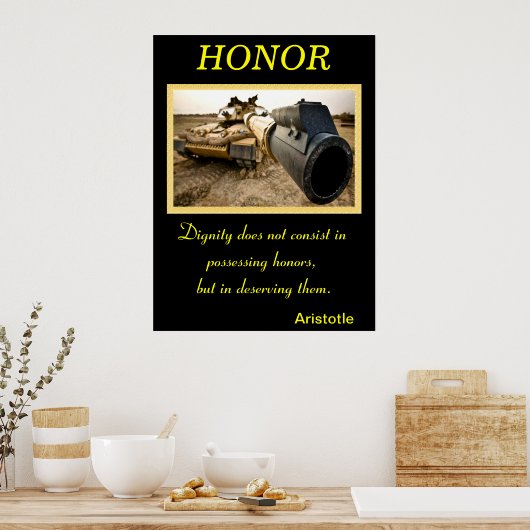 Eer voedt militaire moed en moed poster (Keuken)