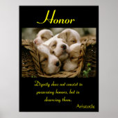 Eer wiegde puppy's in knus rusthok poster (Voorkant)