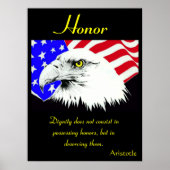 Eer zweeft onder de waakzame blik van de trotse ar poster (Voorkant)