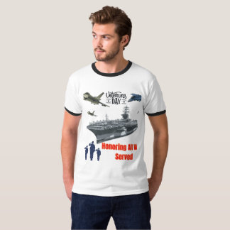 Eerbetoon aan machtige militaire witte t-shirt