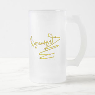 EERBETOON AAN MOZART / 3D GOUDEN HANDTEKENING VAN MATGLAS BIERPUL
