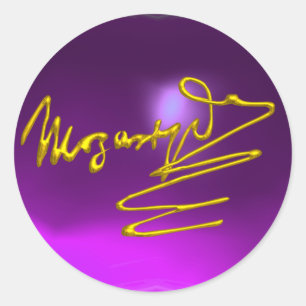 EERBETOON AAN MOZART, paarse amethist Ronde Sticker