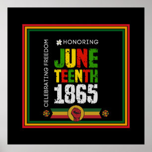 Eerbetoon Juneteenth 1865-Viering van de vrijheid Poster