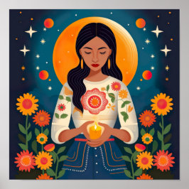 Eerbetoon mijn moeders en voorouders in de maan Pr Poster