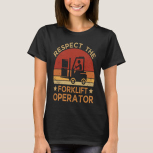 Eerbiedig de vorkheftruckexploitant ik hou van vor t-shirt