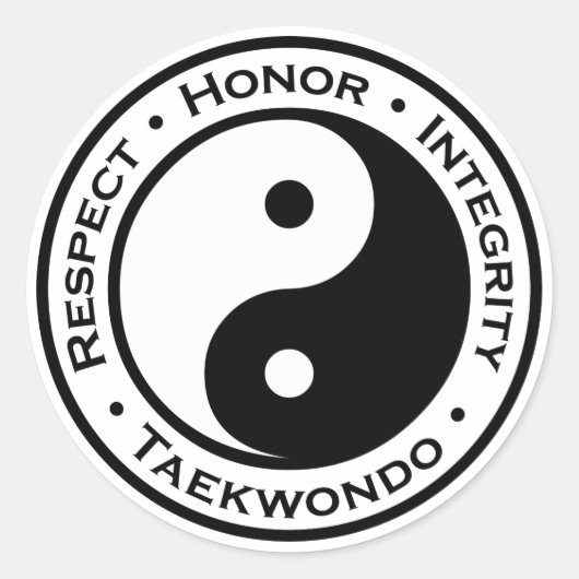 Eerbiediging integriteit Taekwondo Ronde Sticker (Voorkant)