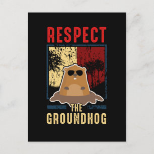 Eerbiediging van de grondhog Cute Groundhog Day Briefkaart