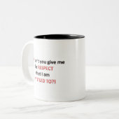 Eerbiediging van het recht tweekleurige koffiemok (Voorkant links)