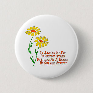 Eerbiediging van vrouwen ronde button 5,7 cm