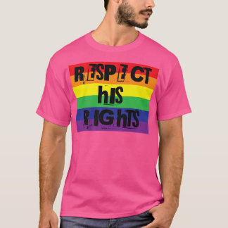 Eerbiediging van zijn rechtenvrije Rainbow Word De T-shirt