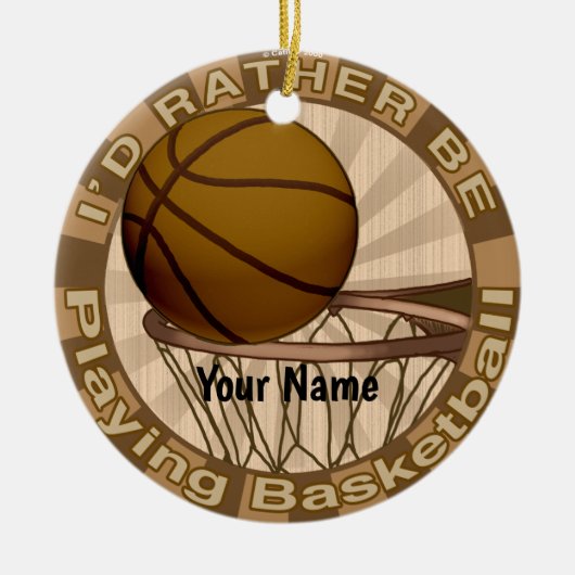 Eerder Basketball spelen Keramisch Ornament (Voorkant)