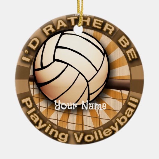 Eerder Play Volleyball Keramisch Ornament (Voorkant)