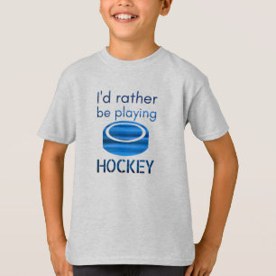 Eerder spelen - Speed blue hockey speler T-shirt