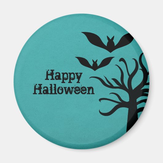 Eerie Bats Halloween Magnet, Aqua Magneet (Voorkant)
